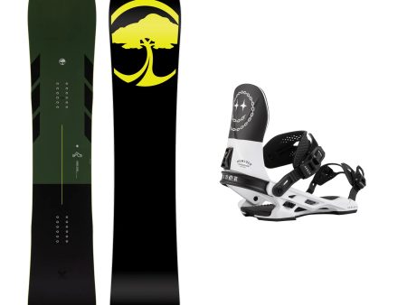 Arbor Coda Camber Snowboard with Arbor Hemlock Boss Dog Snowboard Binding 2025 For Sale