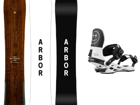 Arbor A-Frame Camber Snowboard with Arbor Hemlock Boss Dog Snowboard Binding 2025 Cheap