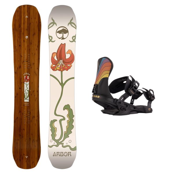 Arbor Women s Swoon Camber Snowboard with Arbor Women s Sequoia Hillary Jane Snowboard Binding 2025 Sale