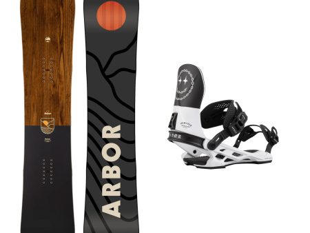 Arbor Element Rocker Snowboard with Arbor Hemlock Boss Dog Snowboard Binding 2025 For Cheap