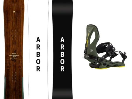 Arbor A-Frame Camber Snowboard with Arbor Cypress Pat Moore Snowboard Binding For Cheap