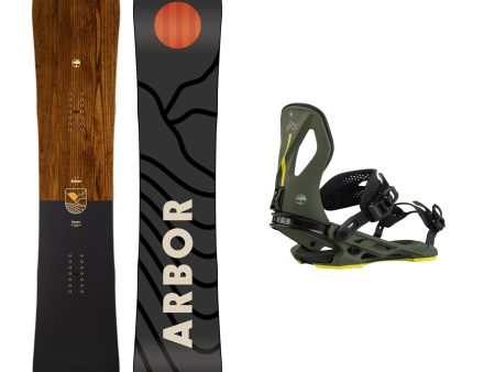 Arbor Element Rocker Snowboard with Arbor Cypress Pat Moore Snowboard Binding 2025 Discount